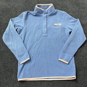 Columbia Fleece Pullover Womens Large Blue Pink Trim Quarter Snap Outdoor Ski